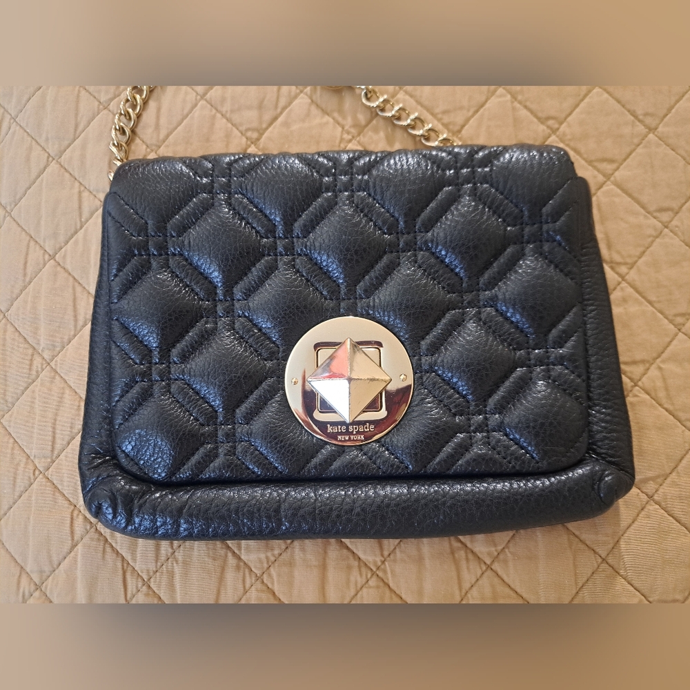 Kate spade Black Quilted Leather Chain Shoulder Bag